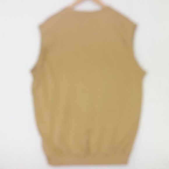 BOLLE GOLF Vest 100% Fine Pima Cotton V-Neck Brown Tan Men's Medium - Picture 5 of 7